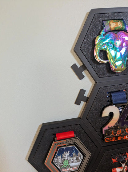 Wall Mount Hexagon Medal Display